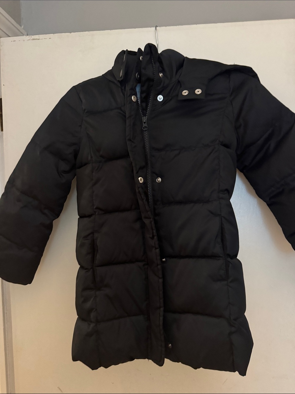 GAP girl’s Black Quilted Long Puffer Jacket